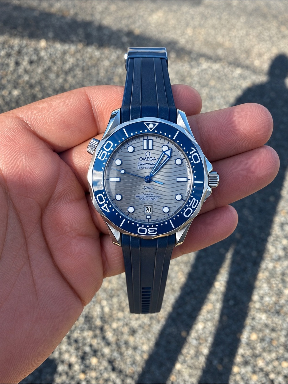 Omega Seamaster Diver 300M Blue Dial and Blue Rubber Strap